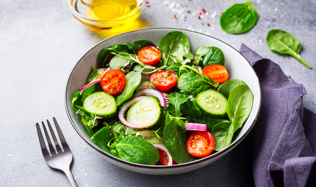 Healthy bowl of salad representing eating salad every day